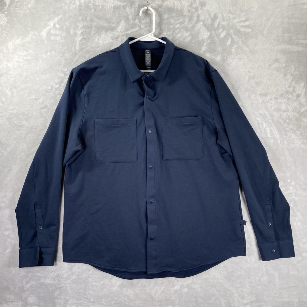 Lululemon Shirt mens XXL Soft Knit Overshirt Snap Buttons Performance Modern 2XL